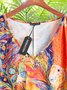 Women's Bird Short Sleeve Summer Dress V Neck Daily Casual Mini A-Line Dress