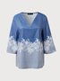 V Neck Floral Casual Top