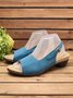 JFN Retro Solid Simple Open Toe Chunky Heel Sandals