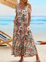 Floral Vacation Short Sleeve Knit Dress