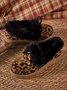 Women Winter Christmas Black Faux Fur Flat Heel Snow Boots