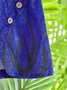 Women Casual Floral Printed Long Sleeve Crew Neck Tunic Top With Irregular Hem 