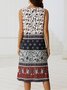 Regular Fit Floral V Neck Dress