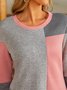 Multicolor Patchwork Loose Thickened Sweatshirt
