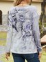 Crew Neck Loose Floral Top