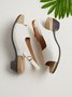 JFN Retro Solid Simple Open Toe Chunky Heel Sandals