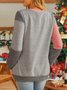 Multicolor Patchwork Loose Thickened Sweatshirt
