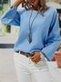 JFN Cotton Casual Solid Long Sleeve Tops