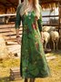 V Neck Regular Fit Casual Dress