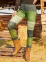 Color Block Casual Regular Fit Leggings