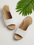 JFN Retro Solid Simple Open Toe Chunky Heel Sandals