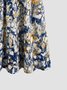 JFN Round Neck Abstract Floral Casual Midi Dresses
