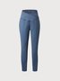 JFN Crossover High Elasticity Tight Plain Blue Leggings