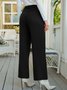 Urban Casual Solid Zip Up Straight Leg Pants