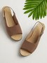 JFN Retro Solid Simple Open Toe Chunky Heel Sandals