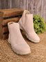 JFN Women Christmas Faux Leather Panel Zip Round Toe Fleece Soft Ankle Ankle Boots  