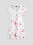 Women's A Line Dress Midi Dress Half Sleeve Floral Ruched Print Spring Summer V Neck Casual Modern