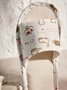 Rose Cat Alphabet Sailboat Print Indoor Non-slip Linen Slippers