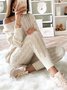 2018 Women's Stylish Round Neck Two Piece Casual Warm Knit Wear Suit Sets