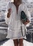V Neck Women Summer Dresses Shift Beach Casual Solid Dresses