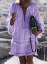 V Neck Women Summer Dresses Shift Beach Casual Solid Dresses