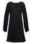 Crew Neck Black Women Summer Dresses Shift Daily Casual Plain Dresses
