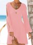 Crew Neck Black Women Summer Dresses Shift Daily Casual Plain Dresses
