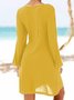Crew Neck Black Women Summer Dresses Shift Daily Casual Plain Dresses