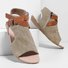 Women Plus Size Denim Cloth Adjustable Buckle Sandals