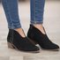 Women Deep V Sexy Booties Casual Comfort Zipper Shoes