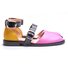 2019 Fashion Trends Low Heel Pink Color block Buckle Flats