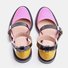 2019 Fashion Trends Low Heel Pink Color block Buckle Flats