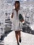 V Neck Women Summer Dresses Shift Beach Casual Solid Dresses