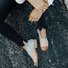 JFN  Women Daily Low Heel Panel Sandals