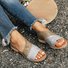 JFN  Women Daily Low Heel Panel Sandals