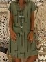 Short Sleeve Solid Casual Shift Knitting Dress