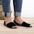JFN  Summer Women Flip FlopArtificial Suede Peep Plus Size Toe Slip on Sandals