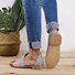 JFN  Women Daily Low Heel Panel Sandals