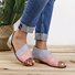 JFN  Women Daily Low Heel Panel Sandals