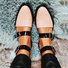2019 Fashion Trends Low Heel Pink Color block Buckle Flats