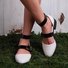 2019 Fashion Trends Low Heel Pink Color block Buckle Flats