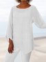 Asymmetric Linen Women Tunic Blouses
