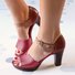 JFN  Chunky Heel Ankle Strap Elegant Shoes Working Daily Shoes