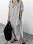 V Neck Women Summer Weaving Dress Shift Cotton Weaving Dress