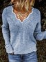 Woman Slim Knitted Autumn Winter casual V neck sweater