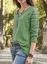 Long Sleeve Cotton V Neck Top
