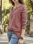 Long Sleeve Cotton V Neck Top