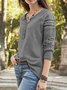 Long Sleeve Cotton V Neck Top