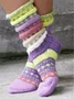 JFN  Casual Warm Woolen Colorful knitted Socks