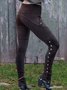 JFN Casual High Waist Button Stretchy Pants